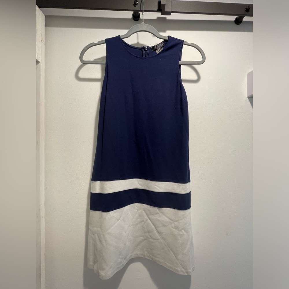 Aqua Navy/White Striped Dress